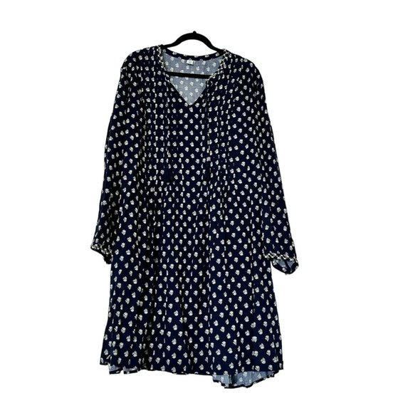 NWOT Old Navy Blue & Green Floral Print Empire Tassel Dress (Size: XXL) - Picture 1 of 12